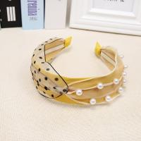 Hair Bands, Cloth, with Plastic Pearl, fashion jewelry & for woman 70mm 