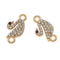 Rhinestone Zinc Alloy Connector, Duck, gold color plated, with rhinestone Approx 1.5mm 