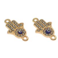 Rhinestone Zinc Alloy Connector, Hand, gold color plated, with rhinestone Approx 1.5mm 