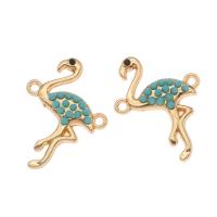 Zinc Alloy Charm Connector, Bird, gold color plated, blue Approx 1.5mm 