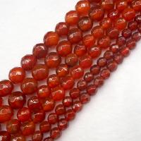 Natural Red Agate Beads, Round, polished, DIY, red 