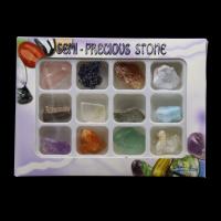 Natural Stone Minerals Specimen, with Agate & Quartz, 12 pieces & DIY, mixed colors 
