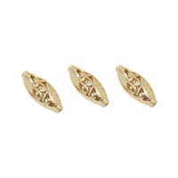 Brass Spacer Beads, Ellipse, gold color plated, DIY & hollow, metallic color plated, nickel, lead & cadmium free Approx 1.3mm 