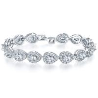 Cubic Zirconia Zinc Alloy Bracelet, with Zinc Alloy, plated, fashion jewelry & radiation protection & for woman 