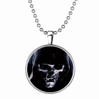 Time Gem Jewelry Necklace, Zinc Alloy, with Glass Gemstone & Stainless Steel, Unisex, black 