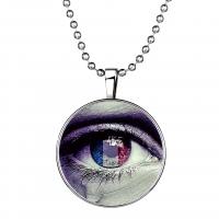 Time Gem Jewelry Necklace, Zinc Alloy, with Glass Gemstone & Stainless Steel, Unisex, purple, 600mm 