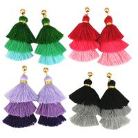Fashion Tassel Earring, Zinc Alloy, gold color plated 