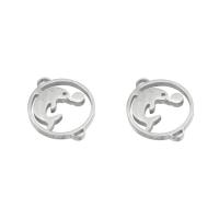 Stainless Steel Charm Connector, 304 Stainless Steel, Dolphin, silver color 10/Bag 