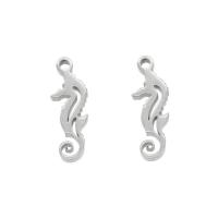 Stainless Steel Pendants, 304 Stainless Steel, Seahorse, silver color 10/Bag 