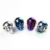Glass Beads, Skull, plated 19*26mm Approx 3mm 