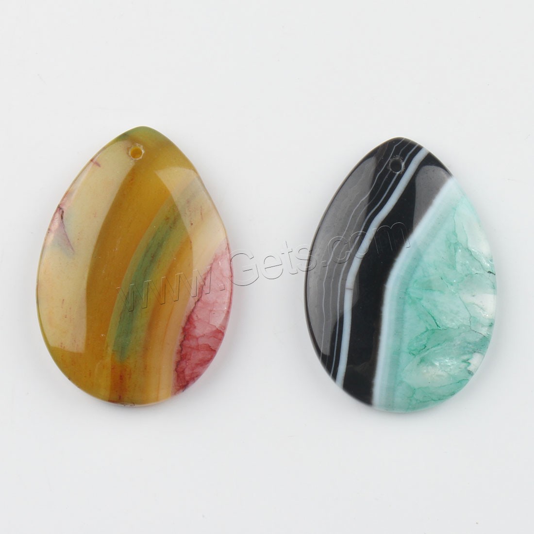 Mixed Agate Pendants, Random Color, 37*36*7~46*31*7mm, Hole:Approx 2mm, Sold By PC