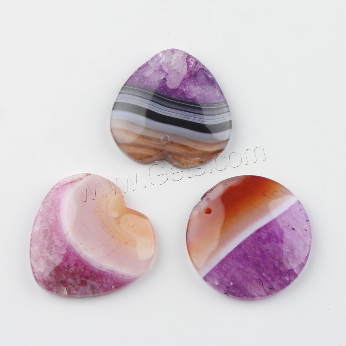 Mixed Agate Pendants, Random Color, 37*36*7~46*31*7mm, Hole:Approx 2mm, Sold By PC
