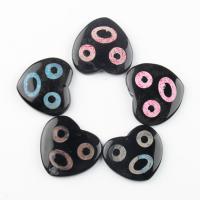 Mixed Gemstone Pendants, Heart, black Approx 1mm 