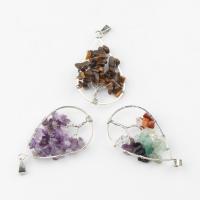 подвески из смешанных драгоценных камней, Полудрагоценный камень, Каплевидная форма, Много цветов для выбора отверстие:Приблизительно 4*7mm, продается PC