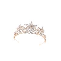 Bridal Tiaras, Zinc Alloy, with Rhinestone, Crown, plated, for bridal & with rhinestone 150*80mm 