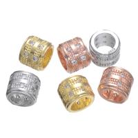 Brass Spacer Beads, with Cubic Zirconia, fashion jewelry 