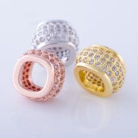 Brass Spacer Beads, with Cubic Zirconia, fashion jewelry 10mm 