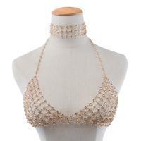 Body Chain Jewelry, Zinc Alloy, handmade, fashion jewelry & for woman & with rhinestone nickel, lead & cadmium free 