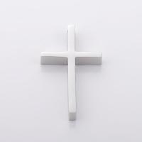 Colgantes de Cruces de acero inoxidable, pulido, efecto espejo, plateado, 24x45x5mm, Vendido por UD