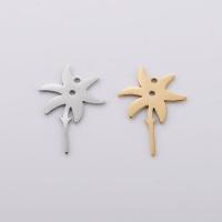 Stainless Steel Flower Pendant, Palm Tree, polished, DIY Approx 1.4mm 