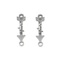 Stainless Steel Charm Connector, 304 Stainless Steel, Arrow, silver color 10/Bag 