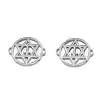 Stainless Steel Charm Connector, 304 Stainless Steel, Hexagram, silver color 10/Bag 