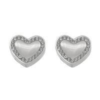 Stainless Steel Jewelry Charm, 304 Stainless Steel, Heart, silver color 10/Bag 