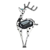Cubic Zirconia Brooch, Zinc Alloy, Deer, platinum plated, micro pave cubic zirconia & for woman 