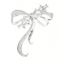 Cubic Zirconia Brooch, Brass, platinum plated, micro pave cubic zirconia & for woman 