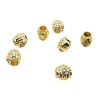 Brass Spacer Beads, gold color plated, DIY & micro pave cubic zirconia, metallic color plated Approx 4.5mm 