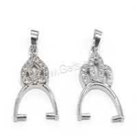 Zinc Alloy Pinch Bail, plated, DIY & with rhinestone, metallic color plated 