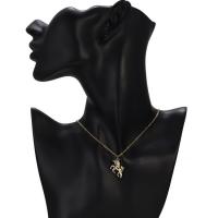 Zinc Alloy Necklace, with Paper, Horse, for woman, gold 