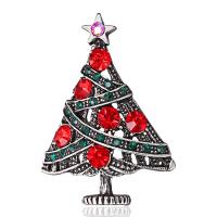 Bijoux broche en Zinc alliage , alliage de zinc, avec strass, Conception de Noël & unisexe & émail, rouge, Vendu par PC