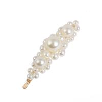 Hair Slide, Zinc Alloy, with Plastic Pearl, fashion jewelry & for woman 