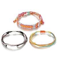 Fashion Create Wax Cord Bracelets, three pieces & adjustable & for woman Approx 8.7 Inch 