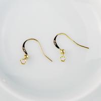 Brass Hook Earwire, gold color plated, DIY, metallic color plated, 18mm 