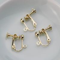 Brass Clip On Earring Finding, 14K gold-filled, DIY, metallic color plated, 18mm 