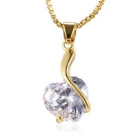 Zinc Alloy Cubic Zirconia Necklace, with Cubic Zirconia, Heart, for woman 