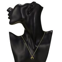 Zinc Alloy Necklace, with Paper, Moon, for woman, gold 