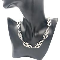 Titanium Steel Jewelry Necklace, with stainless steel chain, Fire, plated original color Approx 17.7 Inch 