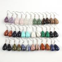 Gemstone Drop Earring, silver color plated, for woman 