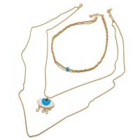 Fashion Multi Layer Necklace, Zinc Alloy, gold color plated, three layers & ball chain & for woman, 30mm Approx 14.2 Inch 