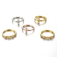 Zinc Alloy Ring Set, plated, 5 pieces & for woman & with rhinestone, mixed colors, US Ring .5 