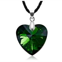 Кристалл ожерелье, цинковый сплав, с кожаный шнур & Кристаллы, Сердце, Мужская, Много цветов для выбора, продается PC