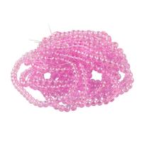 Translucent Glass Beads, Round, plated, DIY & smooth, pink 