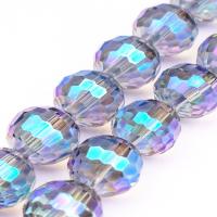 Glass Beads, Polygon, plated 
