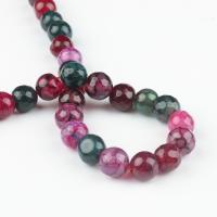 Perles agates, Tourmaline Couleur Agate, Rond, multicolore, protéger l'environnement, sans nickel, plomb et cadmium Vendu par brin