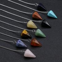 Gemstone Pendulum, Conical, silver color plated 240mm 
