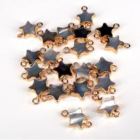 Shell Jewelry Connector, Black Shell, Star, plated, random style & DIY, mixed colors 