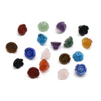 Mixed Gemstone Beads, Flower, random style & DIY, mixed colors, 10mm 